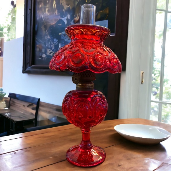 LG Wright Glass Co Other - Moon and Star red miniature oil lamp 9” x 4” LG Wright Glass Co.  Like new